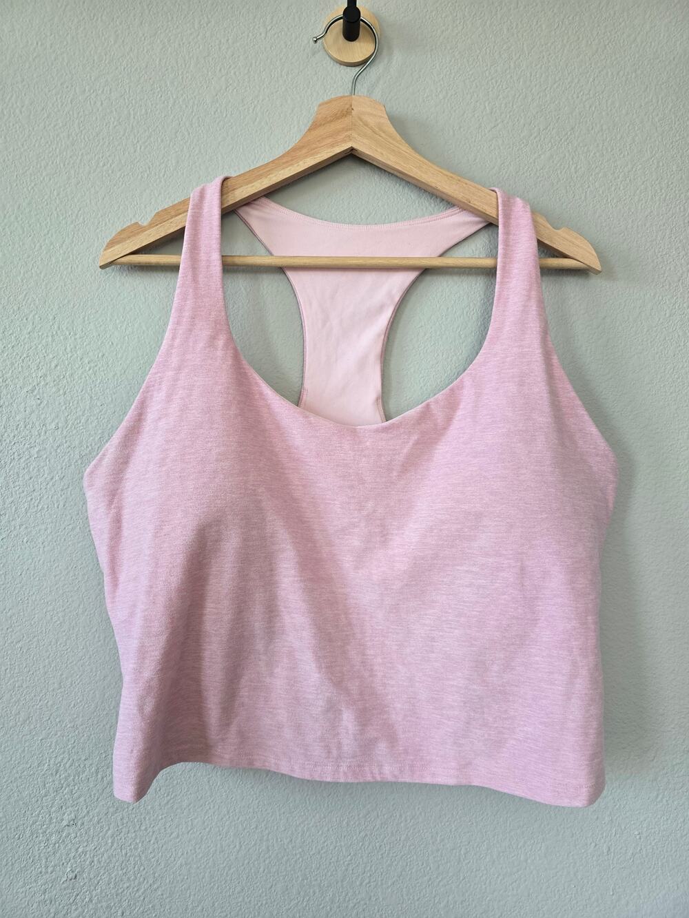 Fabletics 2X Pink Racerback Built In Bra Tank Top Activewear Yoga Gym Fitness